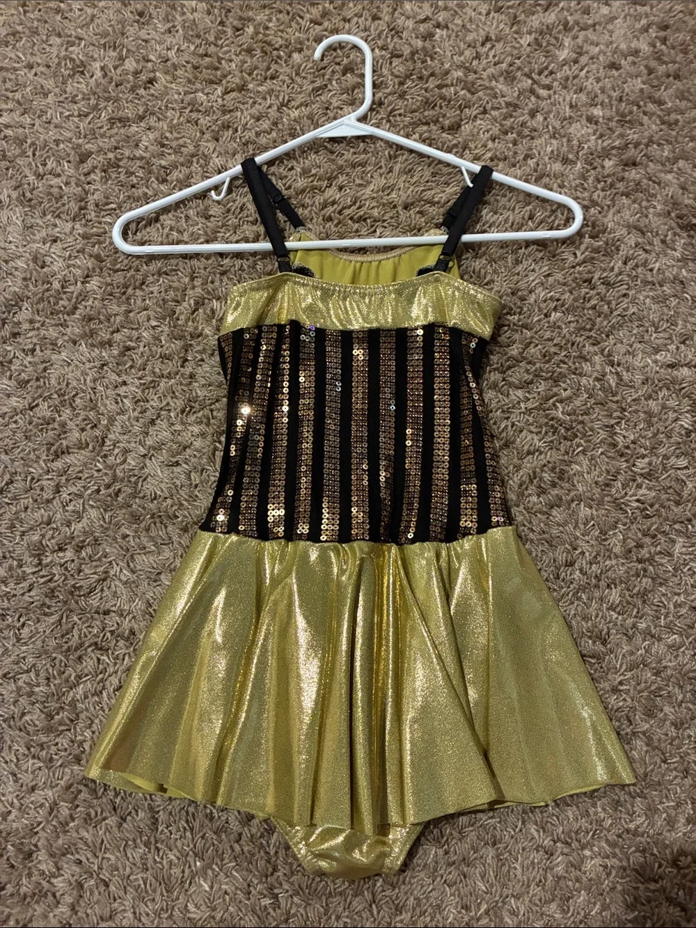 Kids gold and black skating / dance costume